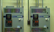 Variable frequency motor drives at a water treatment plant.